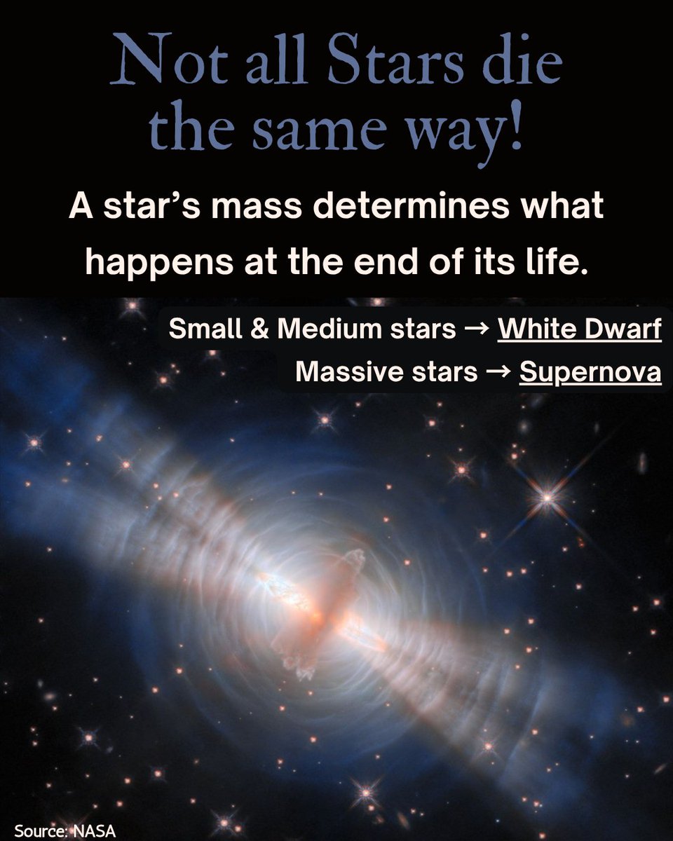 PlanetariumTsu's tweet photo. ⭐ Super Star Sunday!

Stars don’t all have the same ending! 🌟
Swipe to see what can happen when a star reaches the end of its life. 💥
What star should we explore next? 👀

#SuperStarSunday #Stars #Astronomy #Space #TarletonPlanetarium #TarletonState https://t.co/LPbcz4YjWg