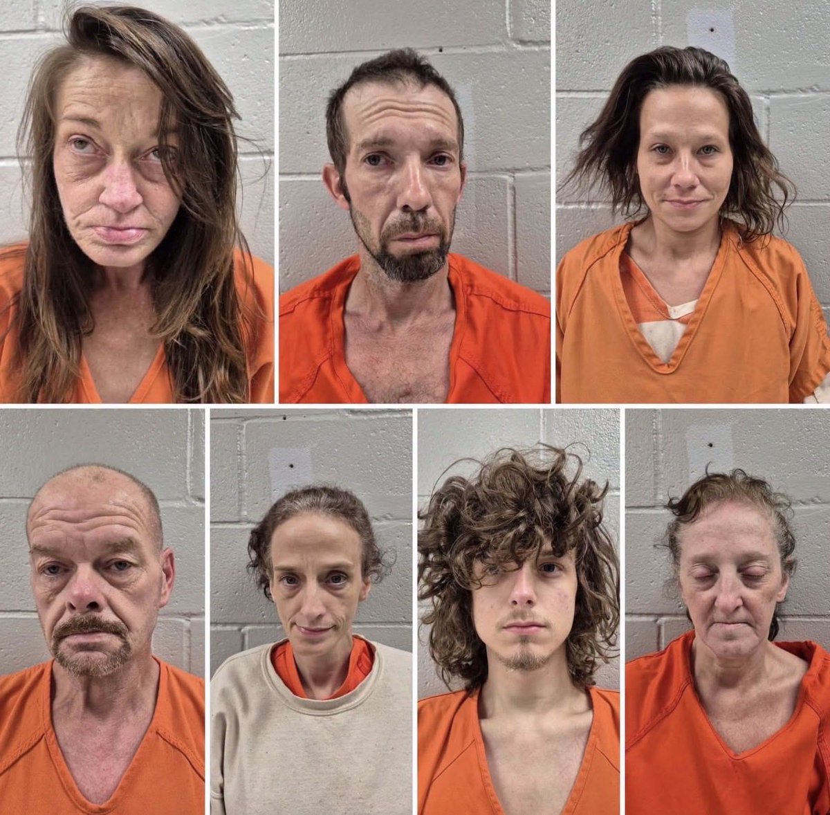 AnnieForTruth's tweet photo. The Clay-Coosa  Alabama Narcotics Task Force arrested 7 members of the same family for running a narcotics ring, primarily for methamphetamines, marijuana, drug paraphernalia and child endangerment. Looks like they consumed the profits themselves! 😳 https://t.co/FpLHwBPp6j