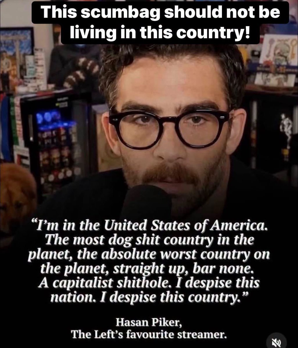 Sassafrass_84's tweet photo. Hasan Piker was born in New Jersey to Turkish immigrant parents and then raised in Istanbul and Ankara.

He came back to the U.S. for college, interned at The Young Turks and built a huge streaming career. 

He’s also said on stream: “I do hate America.” Amongst many anti American rhetoric. 

Born American. Raised abroad. Interesting isn’t it? 

Built his platform in the country he says he hates.

Why is he still here? We don’t need people like him in our country.