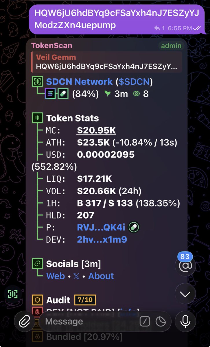 VeilGemm's tweet photo. Entry $SDCN

CA> HQW6jU6hdBYq9cFSaYxh4nJ7ESZyYJModzZXn4uepump https://t.co/ouDpUCCewf