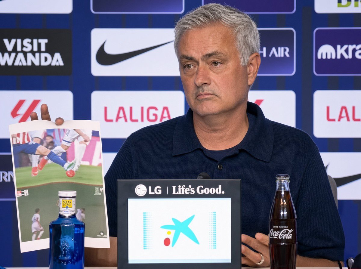 Sergiov2ag's tweet photo. @CuentaMister Mourinho imprimiendo los supuestos robos arbitrales al Madrid jajajajaja es lo más ridículo que he visto en mi vida dios mío si esto lo hiciera Flick https://t.co/0eNn4zcLEs