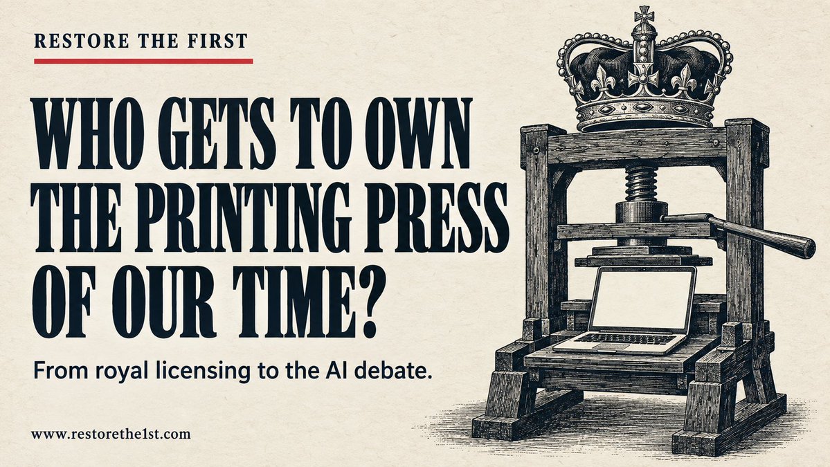 sayerjigmi's tweet photo. 🚨The next free-speech fight begins before you write a word.

It begins with who can build—and access—the tools you use to investigate, think and publish.

The AI debate is reopening a struggle that once centered on the printing press.

Follow the record. 🧵👇 https://t.co/geVHzV1YZa
