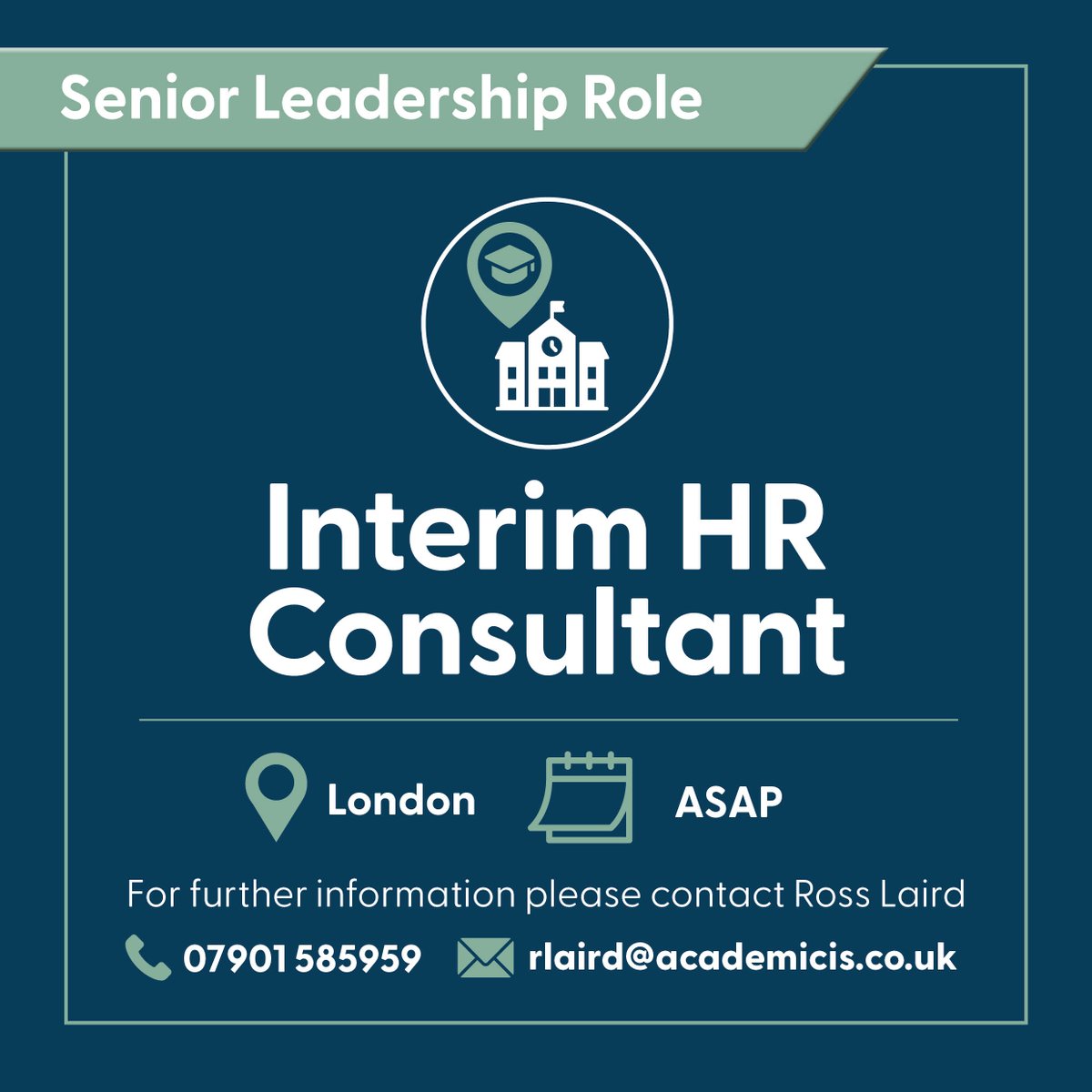 Academicis's tweet photo. ๐ข Interim HR Consultant | London
Senior leadership interim opportunity for an experienced HR professional.
๐ Londonโจ๐
ASAP start
Please contact Ross Laird: ๐ 07901 585959 ๐ง rlaird@academicis.co.uk
#InterimHR #HRConsultant #HRJobs #EducationLeadership #Academicis https://t.co/H2lUUKCT2u