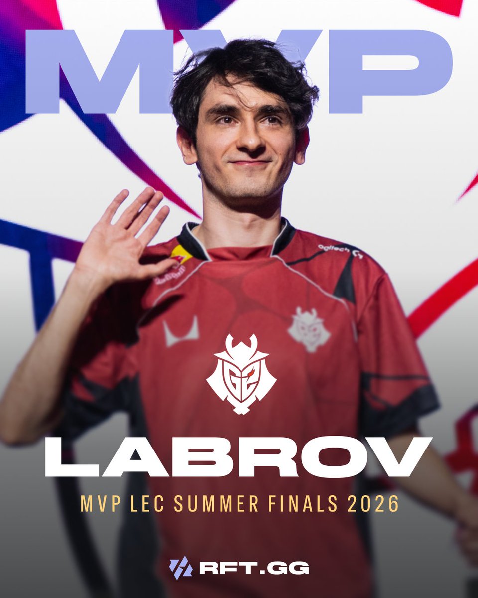 RFTGGlol's tweet photo. Labrov is your 2026 LEC Summer Finals MVP !

A dominant series from G2’s support to close out a perfect domestic year https://t.co/eO9PJJsdlU