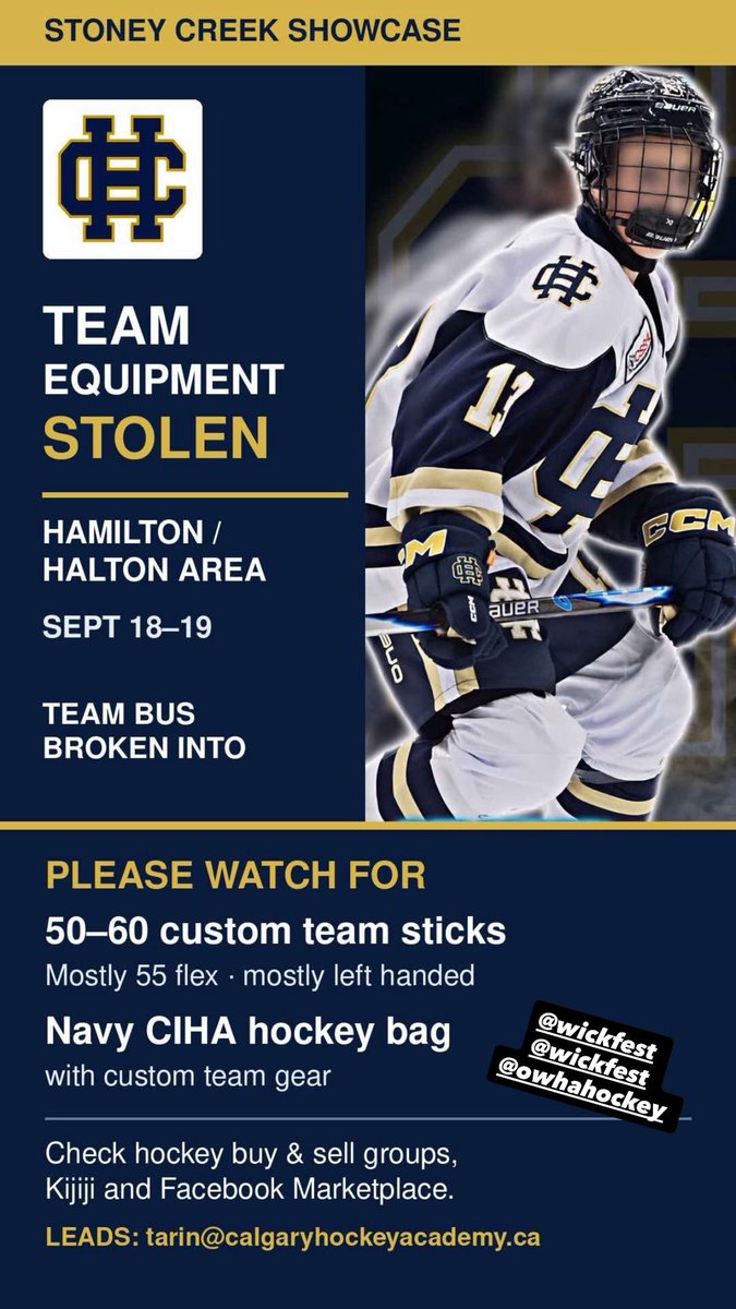 wickfest's tweet photo. Hey folks, BOLO in the GTA for this stolen gear and sticks. https://t.co/nGJF3zVDh9