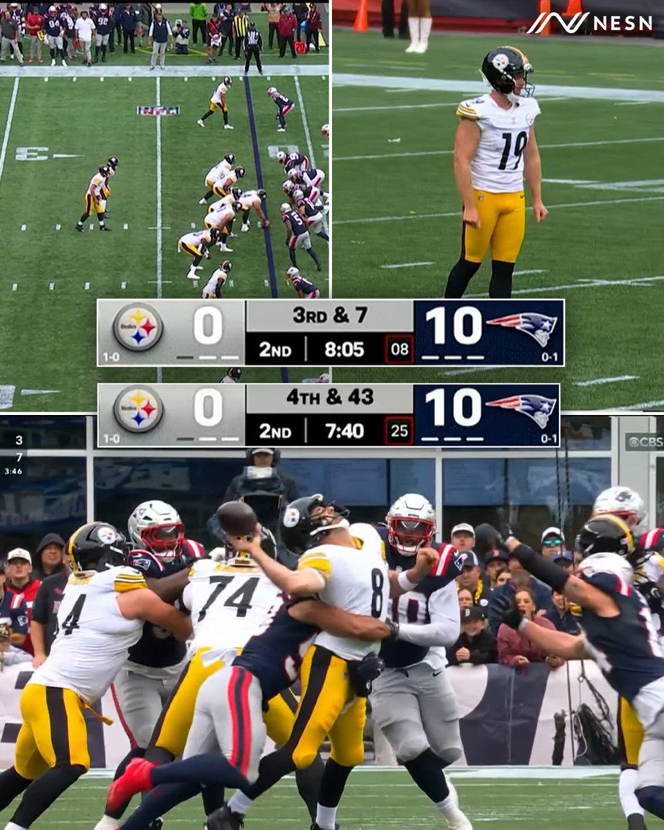 NESN's tweet photo. How it started vs how it's going for that Steelers drive 🤣

(via CBS Sports) https://t.co/rTz6uqupqJ