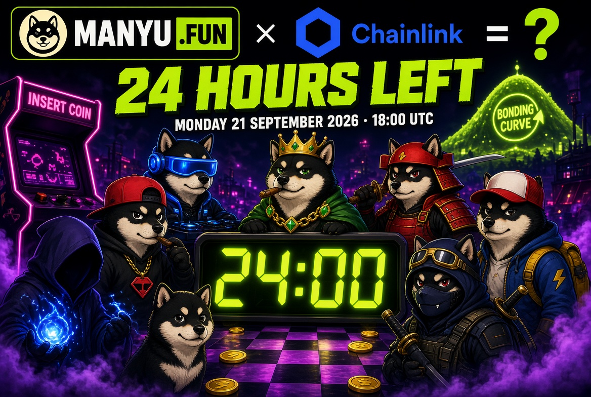 ManyuFun's tweet photo. 24 hours.

The arcade doesn’t sleep tonight.
https://t.co/kuvaO2Hhmv × @chainlink

Monday 21 September · 18:00 UTC
Last time $MANYU touched Chainlink it moved the dog across chains.....

$MANYU #MANYUFUN #Chainlink #MANYUArmy #eth #ethereum https://t.co/neqc2WOaJm