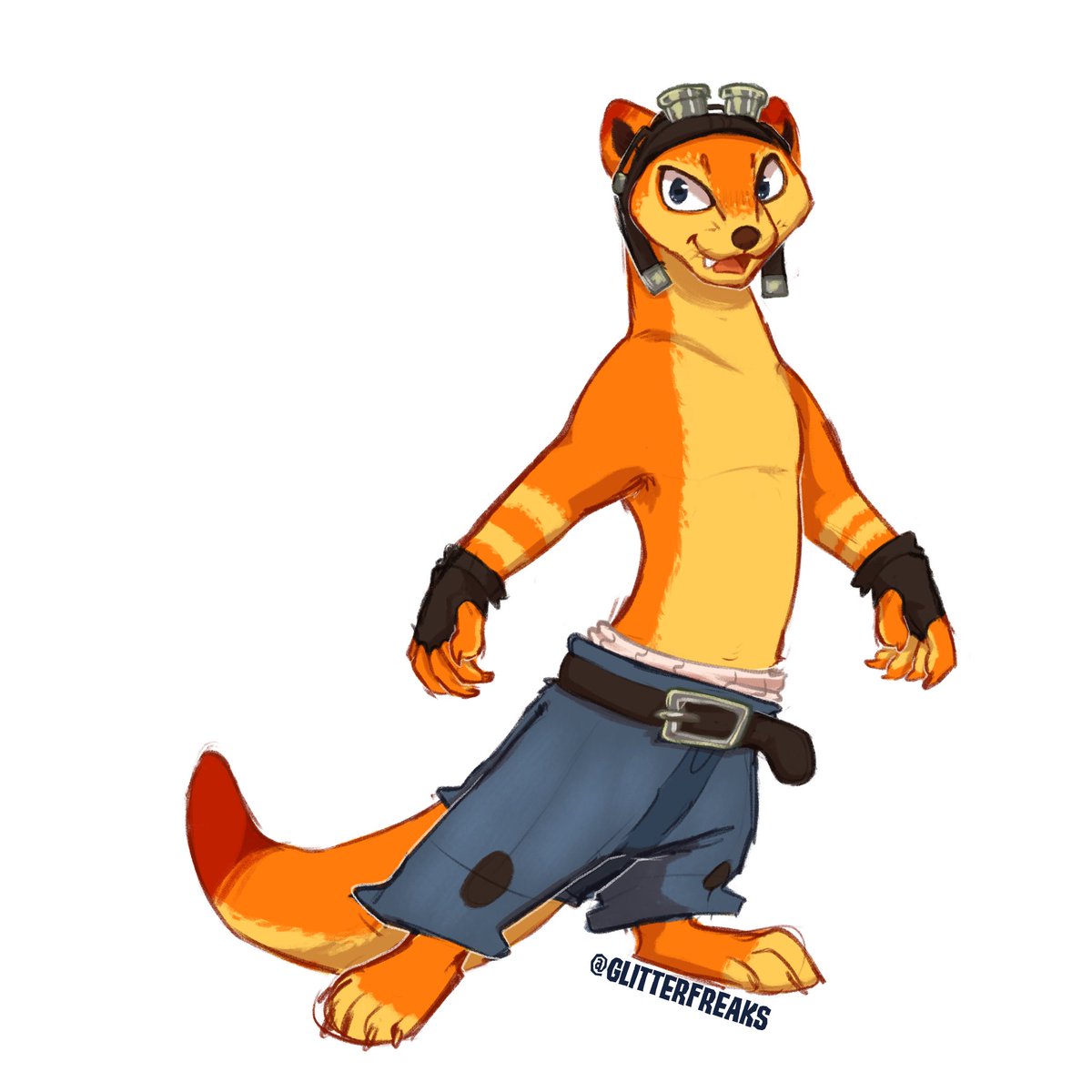 Glitterfreakz's tweet photo. Daxter.. but more mustelid features🦦🧡 https://t.co/pC9WklH132