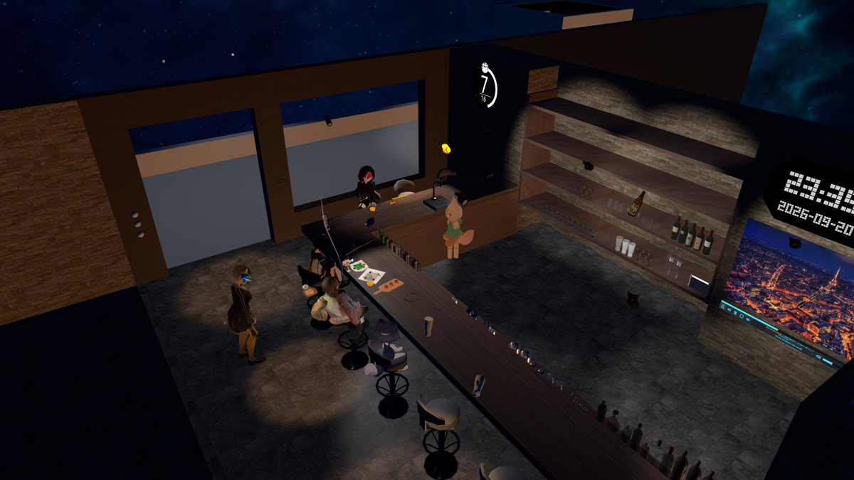 amaayakan's tweet photo. 今日の #VRChat
連休の定番 #Bar_I https://t.co/K09E79WZp4