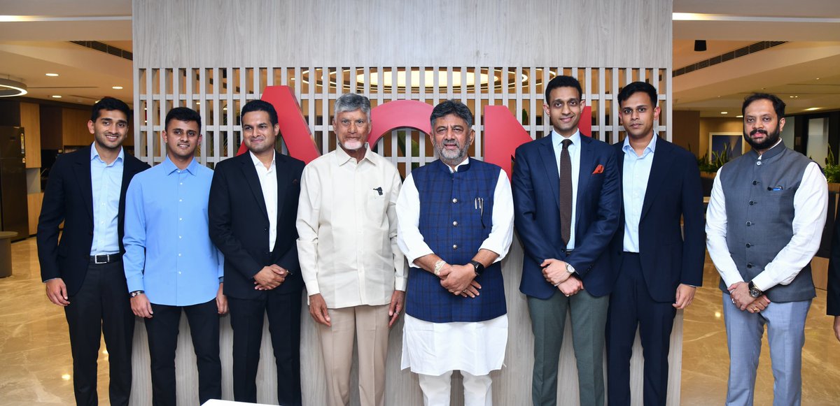 ncbn's tweet photo. Today, I participated in the inauguration of The Earth Centre in Bengaluru alongside Hon’ble Karnataka CM @DKShivakumar.

The Earth Centre is an excellent example of how enterprise, innovation and nature can coexist. It reminds us that India’s growth must move from concrete-led ‘Grey Growth’ to ‘Green Growth’.

As we build the India of tomorrow, my appeal to young entrepreneurs is that protecting our natural capital must be at the heart of development. I have always believed that preserving water and soil is as important as creating wealth.

This is the vision behind Amaravati, our greenfield capital, where development coexists with green reserves and growth is backed by environmental sustainability.

Thus, I urge our Gen Z & Gen Alpha to build infrastructure in Indian cities that is not just smart, but also green, resilient and sustainable, helping India emerge as a powerhouse of green growth and sustainable development.