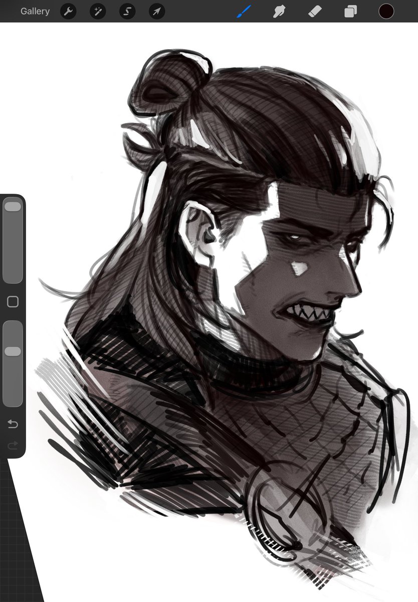 Ryuukun27's tweet photo. Okay but why is nobody talking about The Blood of Dawnwalker??
I’ve been playing it so much lately I literally forgot about drawing lmao :))

Here’s a quick Coen sketch before I disappear back into the game.
#Dawnwalker
#bloodofdownwalker #dawnwalker https://t.co/7Kl8SSdGu1