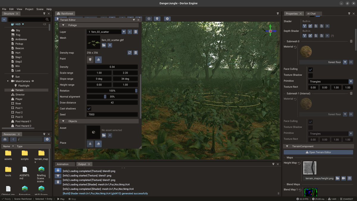 doriaxengine's tweet photo. This is the new Terrain Editor window. Now with advanced features like foliage and others https://t.co/yTj8W1FgW3