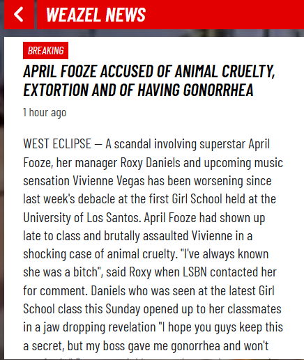 Saracasticcc's tweet photo. Weazel News wrote an article about April Fooze 😭 https://t.co/YMnlwq5Wvt