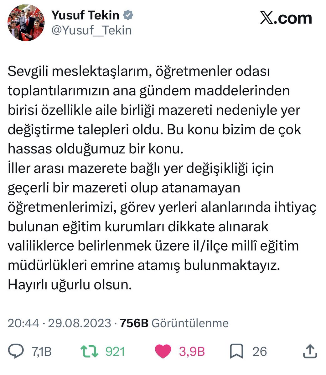 biz_ogretmen's tweet photo. Sayın @vekilince, il emrinin kaldırılması sadece eşleri değil; sağlık ve engellilik gibi kritik mazeretleri olan binlerce öğretmeni de mağdur etti, aileler ve hayatlar parça pinçik durumda. Bu vicdani ve hukuki sorunun çözülmesi, ailenin korunması  için sesimiz olup destek verebilir misiniz?" #ilemri