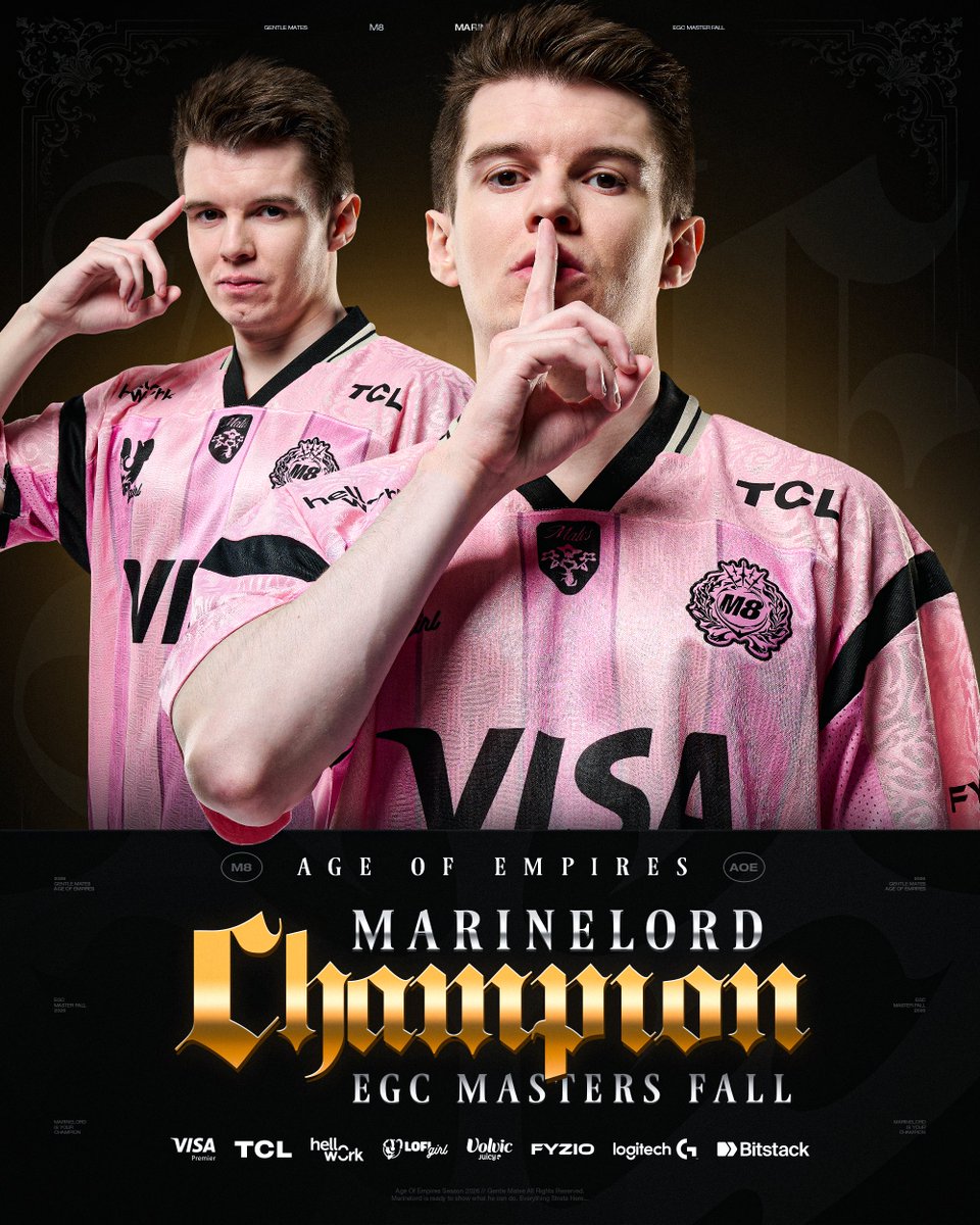gentlemates's tweet photo. ON EST CHAMPIONS DE L’EGC MASTERS FALL ! #M8WIN

MarineLorD continue d’imposer sa dictature sur Age of Empires IV https://t.co/t7YgkT2r22