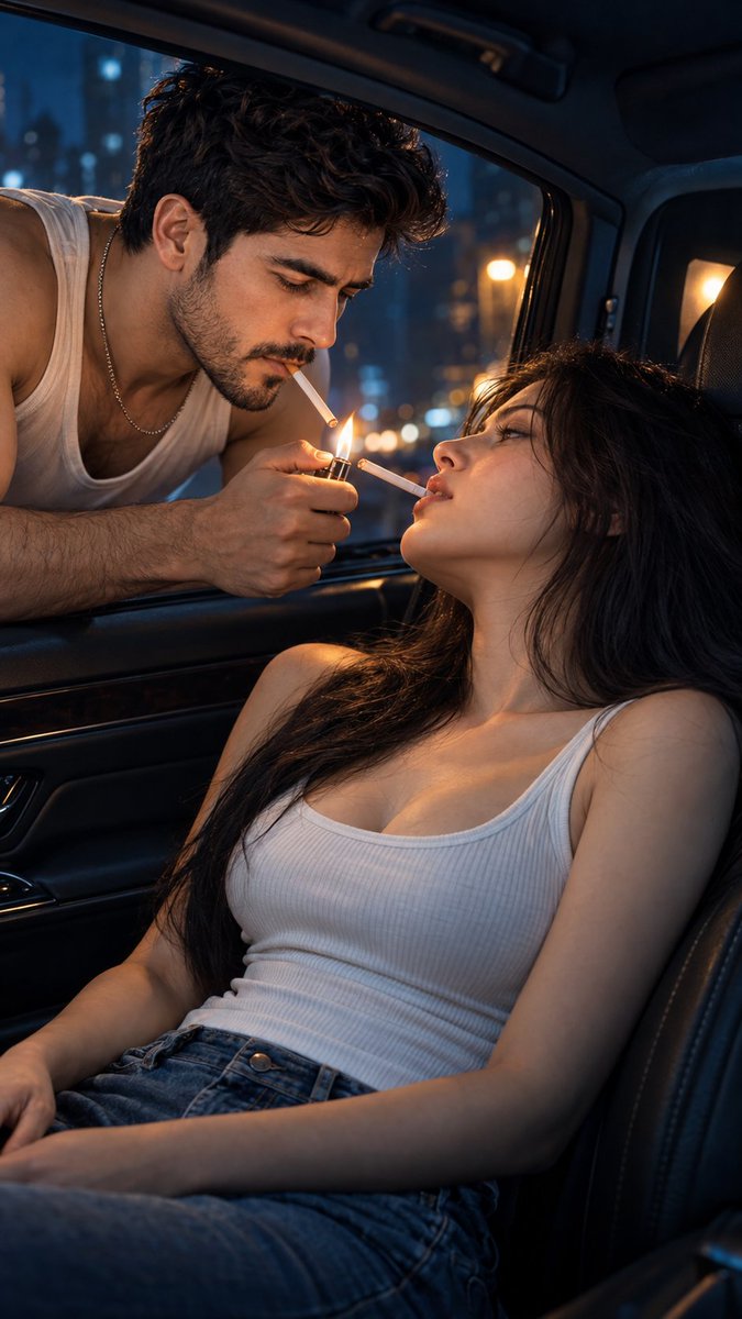 Midnight flame car portrait