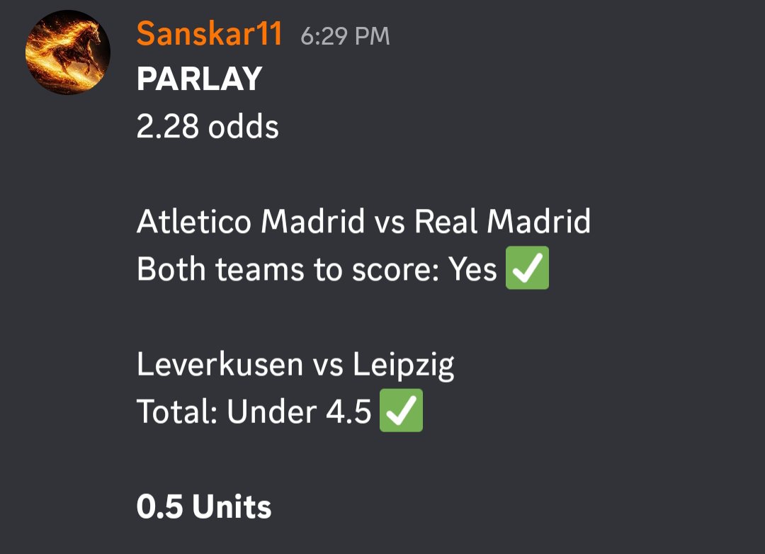 Sanskar_4112's tweet photo. MADRID DERBY ACED โ
WEEKEND COOKED ๐ด
Another strong weekend for the subs ๐
Madrid Derby was read beautifully @ 2.05
2 UNITS ๐ฎโ๐จ๐ฐ
Big odds. Multiple markets cashed
Signup here:
https://t.co/lWbbTA3L44
@MoOfItOFFICIAL @EGG_173 @ILYCOOLCAT @M4stertigerrr
#MOOFIT #ATMRMA https://t.co/UwIbrUpI78