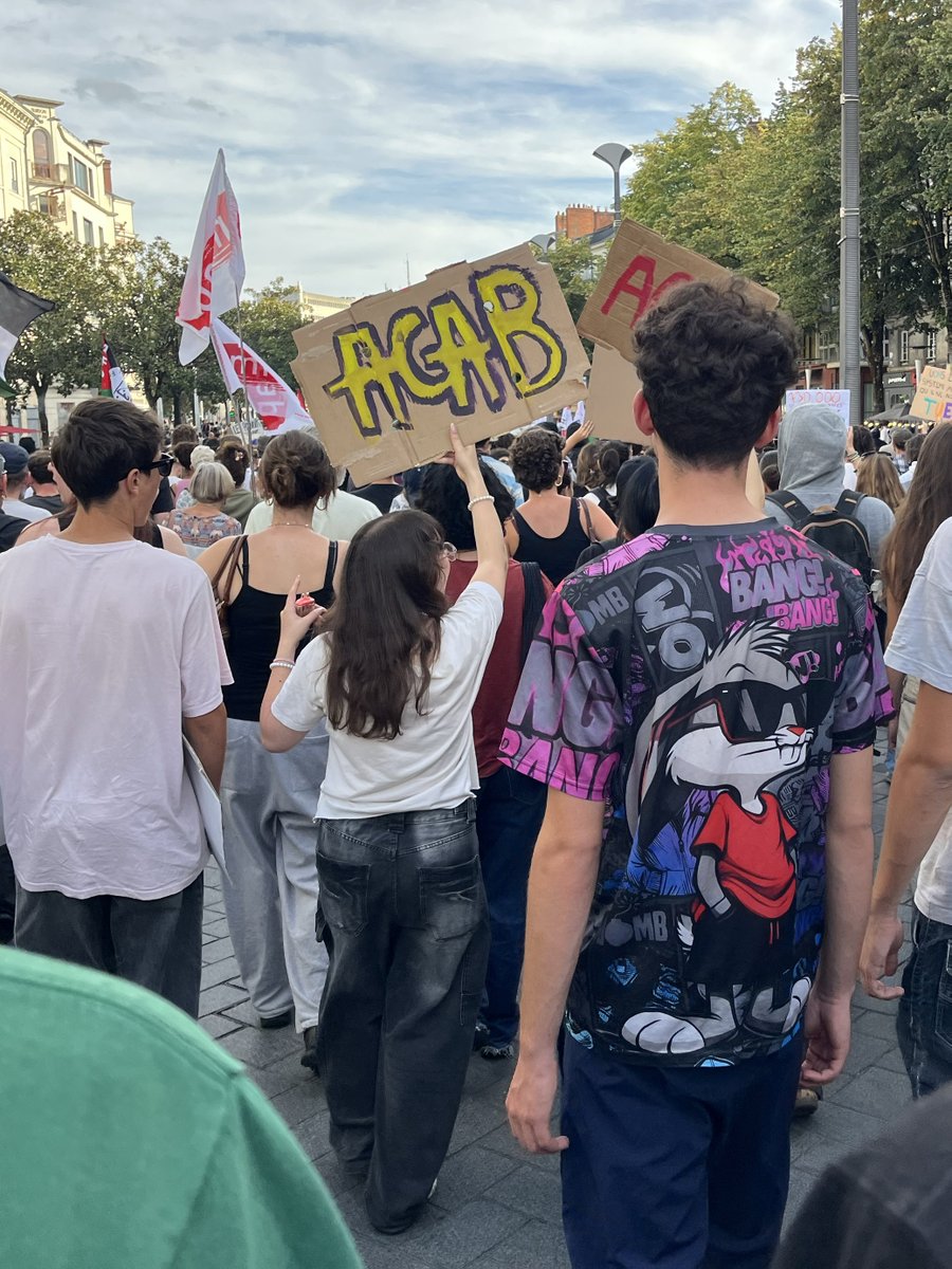 Dans la manif, une pancarte ACAB