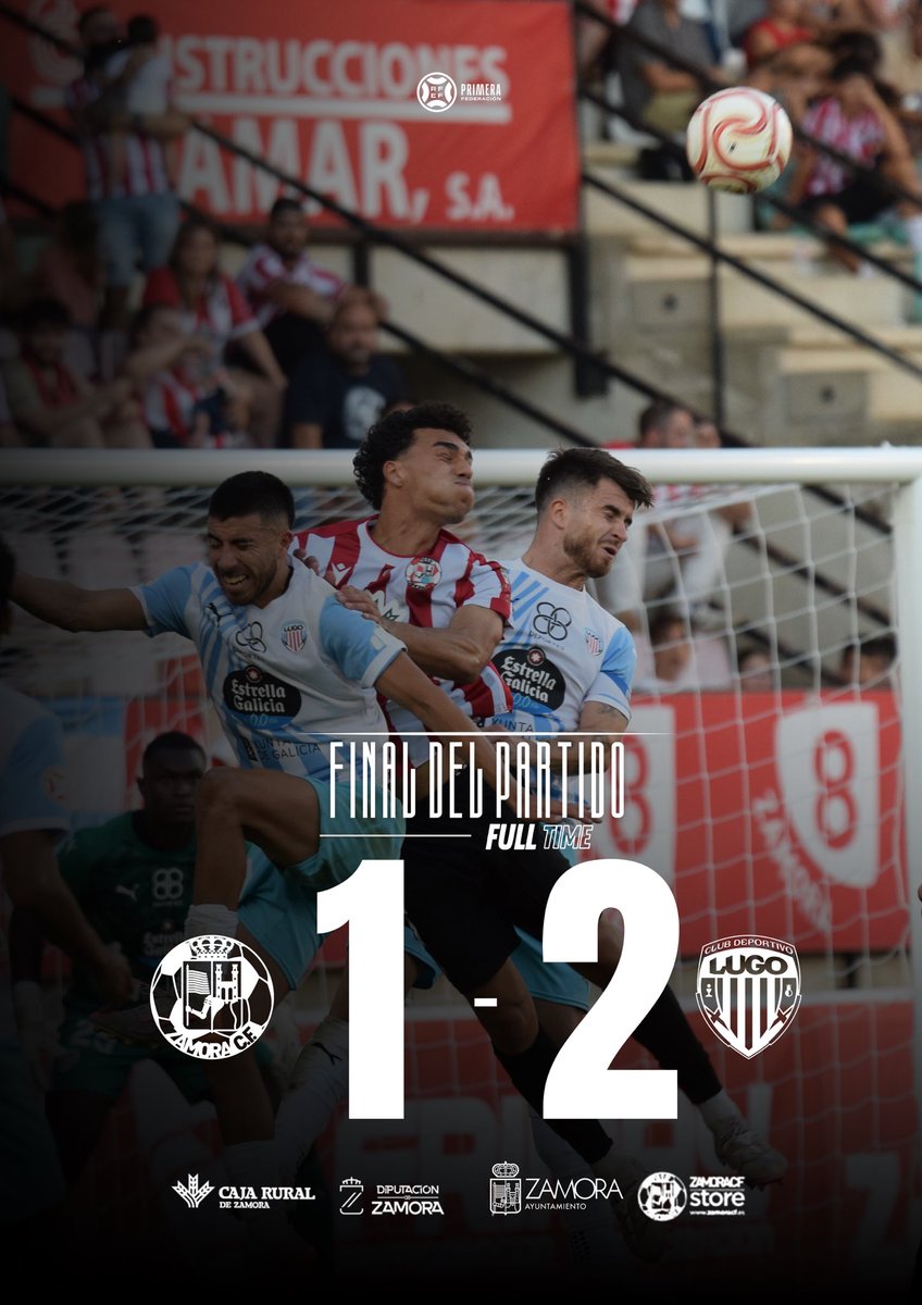 ZCFoficial's tweet photo. JORNADA 4⚽️|
⚽️ | 1-2 | ⏱️ 90’ | 🏟 Ruta de la Plata |
➡️ Final del partido
#VamosMiZamora https://t.co/J3CPWZD3ue