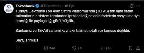 fonunmagdurlari's tweet photo. 17 EYLÜL 13:30 ÖNCESİ İPTAL TAYFA — GÜNCEL DURUM

Mağdurlar olarak yaptığımız şikâyetler, mailler ve sosyal medya baskısı işe yarıyor. Midas ve Garanti Bankası sorumluluğu TEFAS'a yönlendirmeye çalışırken, TEFAS tarafından yapılan açıklamalar sorumluluğun aracı kurum tarafında olduğuna işaret ediyor.

Görünen o ki sorumluluk konusunda taraflar arasında ciddi bir görüş ayrılığı var. Bunun en net çözümü işlem loglarının incelenmesi ve gerekli kısmının kamuoyuyla paylaşılmasıdır.

SPK'nın durumu netleştirerek ortadaki mağduriyetin giderilmesi ve Türkiye Cumhuriyeti sermaye piyasalarına olan güvenin korunması için gereken adımları atmasını bekliyoruz.

Doğru yoldayız.

Pazartesi itibarıyla beklentimiz, SPK'dan 17 Eylül 13:30 öncesi iptal edilen emirler hakkında net bir açıklama gelmesi, gerekli durumda KAP bildiriminin yapılması ve mağduriyetimizin giderilmesi için gereken sürecin işletilmesidir.

Şikâyetlere ve sosyal medyada sesimizi duyurmaya devam edelim. Hep birlikte güçlüyüz.

Hâlâ şikâyet etmediyseniz tüm şikâyet metinleri ve resmî başvuru linkleri hazır:

https://t.co/SFyGimj1WL

Hakkımızı alana kadar süreci takip etmeye ve sesimizi duyurmaya devam edeceğiz.

#TERA #TLY #THF #TP2 #DOH #TMV #DFI #FonMağdurları