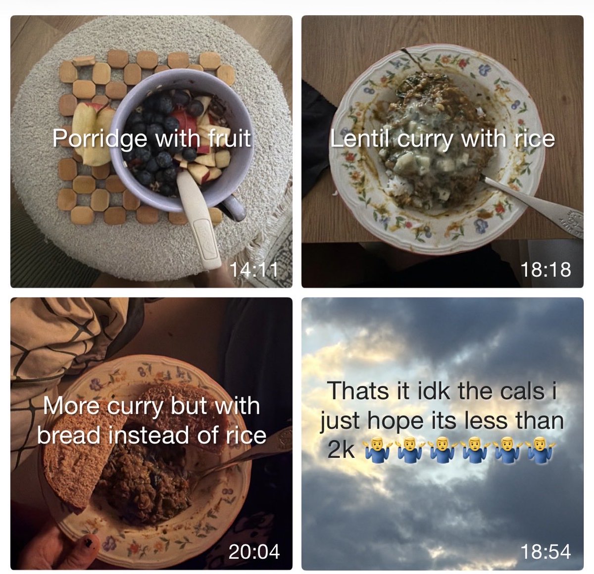 hereacey's tweet photo. Todays food!! Porridge is 312 cals the rest idk https://t.co/nIbFtkaVhm