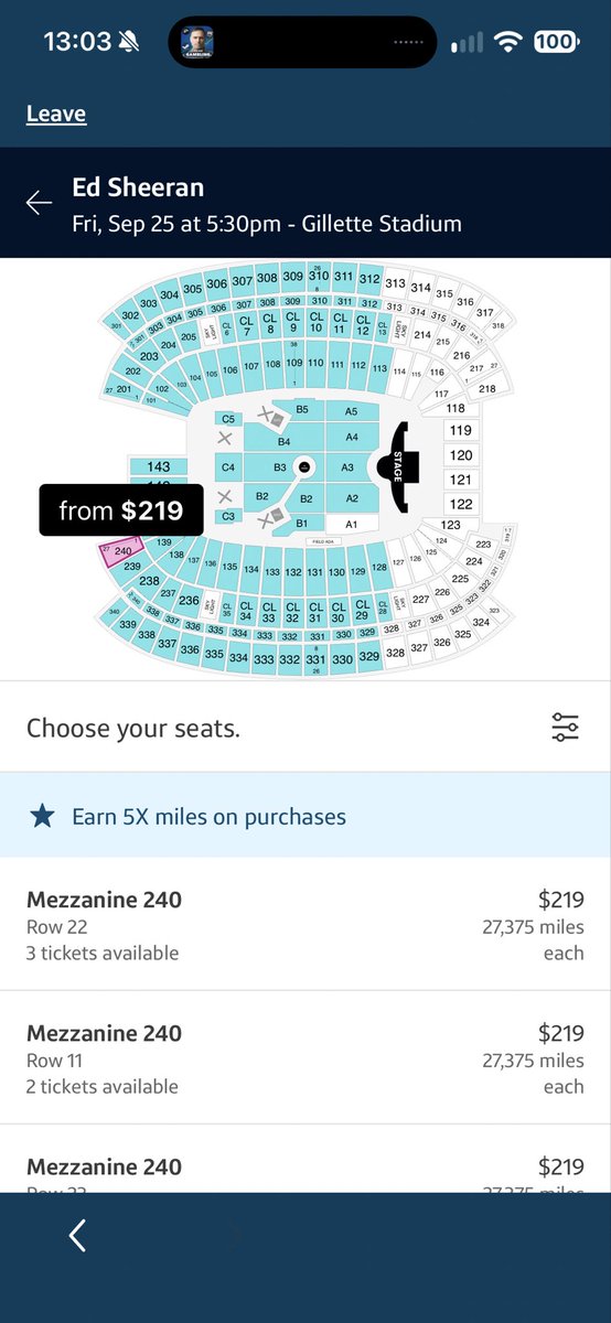 JDLoadEmUp's tweet photo. The economics of Sheeran tickets at Kraft's stadium is quite fascinating https://t.co/R1CWxazWRM