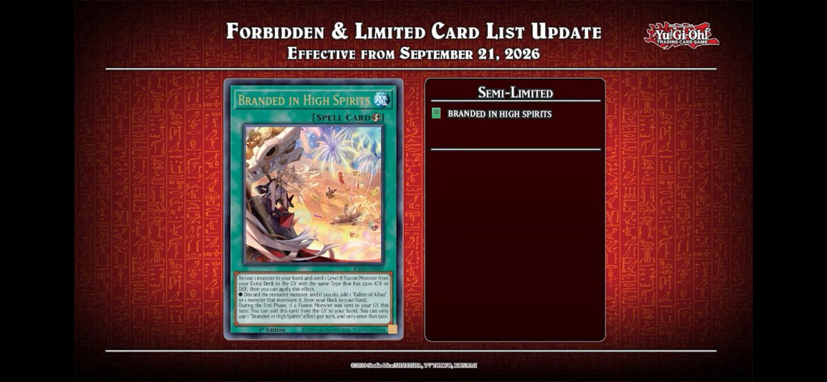 brave1_007's tweet photo. New TCG Banlist https://t.co/CKz7MVcf2c