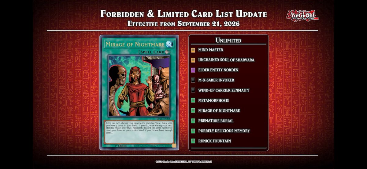 brave1_007's tweet photo. New TCG Banlist https://t.co/CKz7MVcf2c