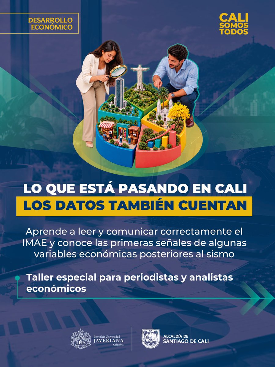DEconomicoCali's tweet photo. HILO🧵

 📊 ¿Eres periodista o analizas la economía de Cali?

Aprende a leer, interpretar y comunicar correctamente el IMAE Cali, una herramienta para hacer seguimiento oportuno a la actividad económica de nuestra ciudad.

📅 22 de septiembre | 2:00 p. m. https://t.co/gMUdxJK4n4