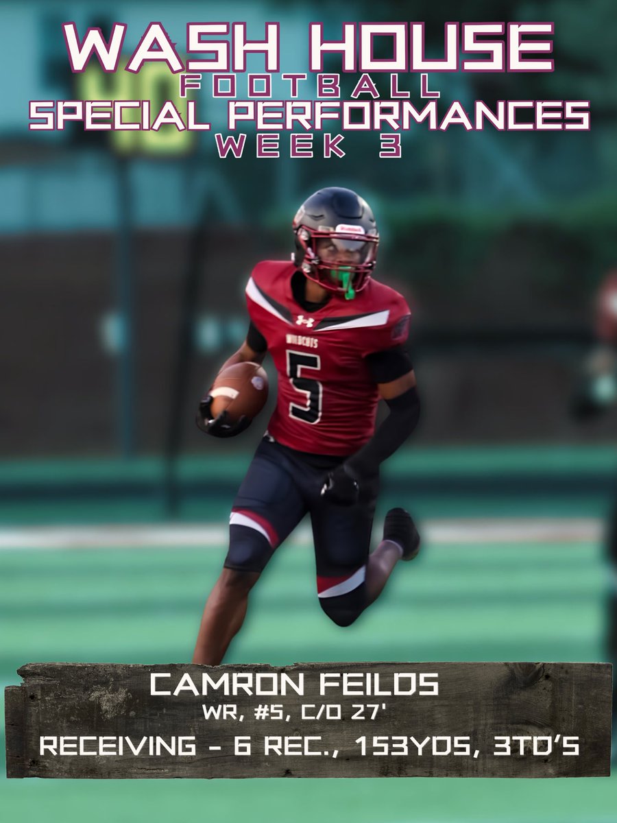 WashHouseFB's tweet photo. Week 3 brought out another phenomenal performance from Junior QB Benito Morell along with Seniors WR CamRon Fields, and RB Khaliel Burns-Bey on the offensive side. On the defensive side Micah Neely made huge plays even registering a pick 6. #WhoseHouse #WashHouse #WildcatCounty https://t.co/UK7CM0vdbj