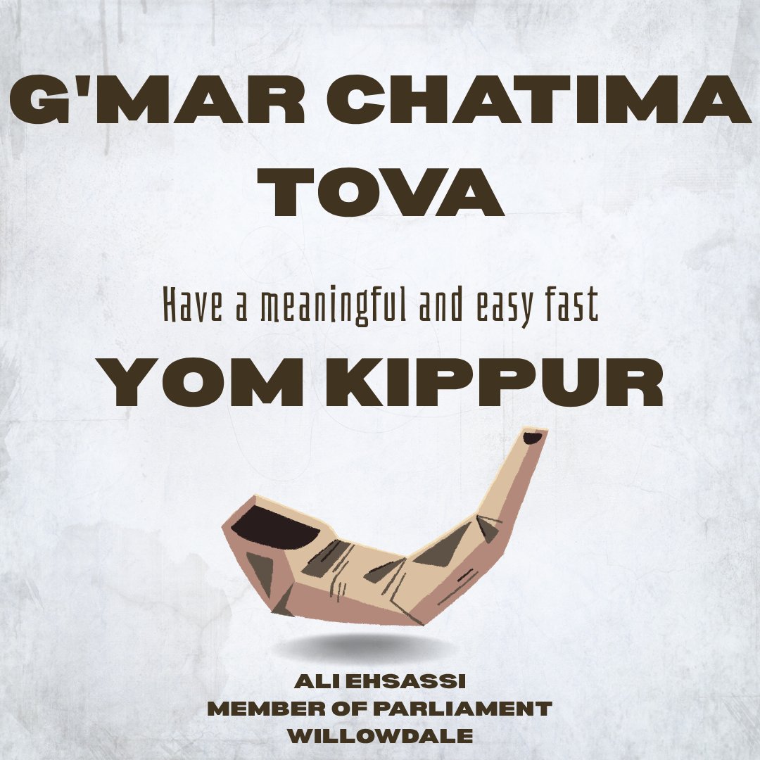 AliEhsassi's tweet photo. On September 20, at sunset, Jewish communities across Canada and around the world will begin observing Yom Kippur, the Day of Atonement and the holiest day of the Jewish year. It is also a period devoted to reflection, repentance, and making amends with others.
To all those observing Yom Kippur, G'mar Chatima Tova.