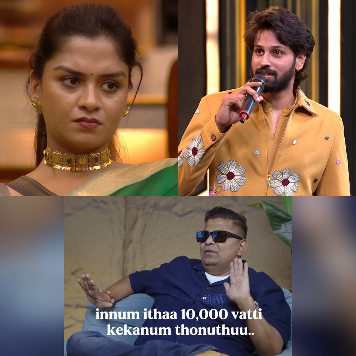 EmpteBoss's tweet photo. This particular scene-la #Javeed, Mathi mathi pesura Lakshmi Priya! nu solli roast pannuvaan paaruu! 😂🔥

#BiggBossTamil10 #BiggBossTamil #LakshmiPriya #BiggBoss #TamilBiggBoss #EmpteBoss https://t.co/j16ex1J1FQ