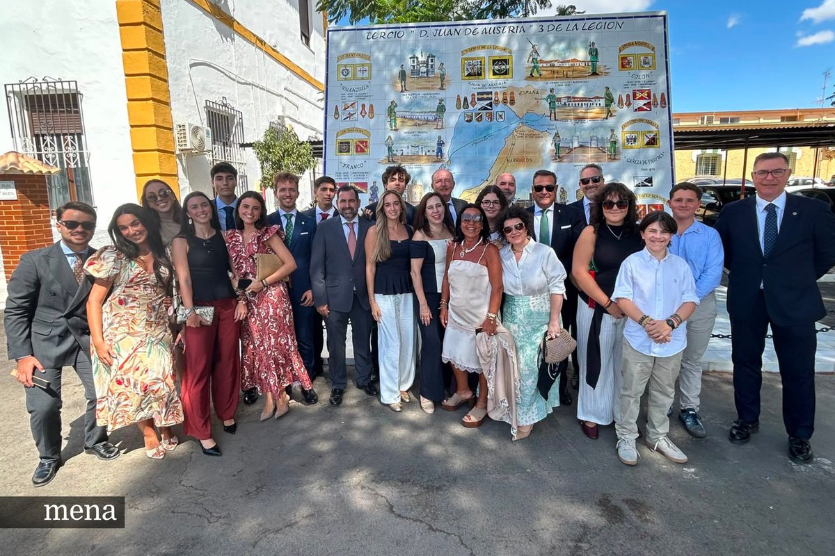 cofradiamena's tweet photo. Comisión desplazada a Viator (Almería), con una amplia representación de Albacería y del Grupo Joven, para conmemorar el CVI Aniversario Fundacional de @Lalegion_es junto al Tercio “Don Juan de Austria”, 3.º de La Legión.

#LaLegión #Mena2026 #CofradíasMLG https://t.co/ggdzq2mRIG