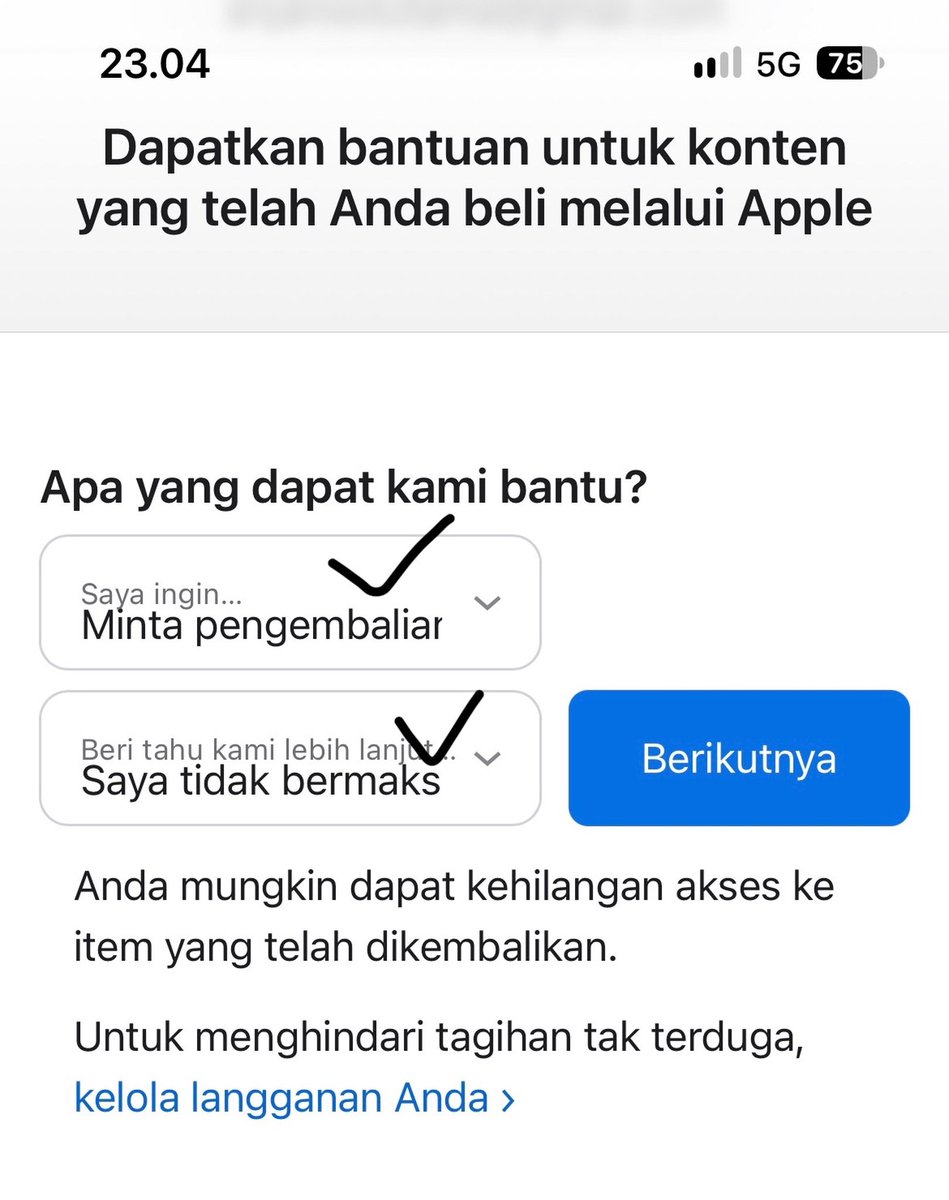 linxxxc_'s tweet photo. Oiya, mau kasih tau juga.. 

Kalau kalian lupa berhentiin langganan terus saldonya kepotong jangan panik yaa, ini bisa ajuin pengembalian dana atau refund kok.

Caranya:
1. Klik https://t.co/iLluEt5k4M trs login
2. Nanti isi kotak itu sesuai yg aku ceklis ya
3. Klik "Berikutnya"

Udah deh, nanti tunggu max 48 jam. Nanti saldonya balik lagi☺️🫶🏻