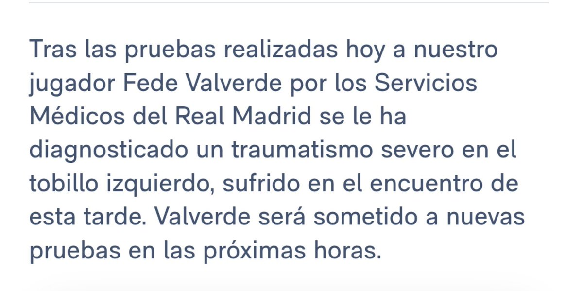 JokerLaporta's tweet photo. Parte médico del Real Madrid: "A Valverde se la ha diagnosticado un traumatismo severo en el tobillo izquierdo"

* Ortiz Arias riéndose en su cara 😂 *

LIGA CORRUPTA, PODRIDA, MUGRIENTA Y ADULTERADA. @Tebasjavier @CTARFEF 💰💸 https://t.co/95sHmRZPlS