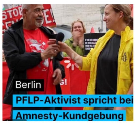 RakMakkabi's tweet photo. Die Linke-Bürgermeisterkandidatin sagte: „Wir kooperieren nicht mit Islamisten und  Hamas.“

Der Mann dort ist Ibrahim Ibrahim von der PFLP, die in der EU und den USA als Terrororganisation eingestuft wird.
#B2009 https://t.co/XXA48KSW5n