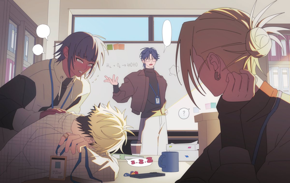 _cal1751's tweet photo. morning meeting

(an office au i guess) https://t.co/Cyg1jFlvpM