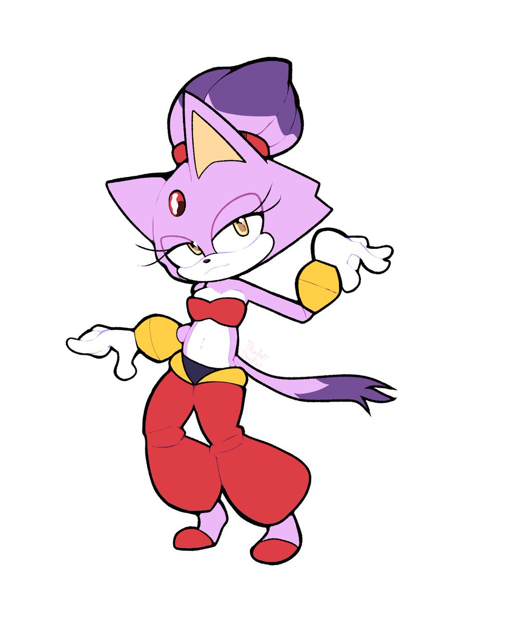 TazartDoodles's tweet photo. For some reason everyone dresses Blaze in Shantae's outfit... (? #SonicTheHedgehog https://t.co/Q1kfGtzHxy