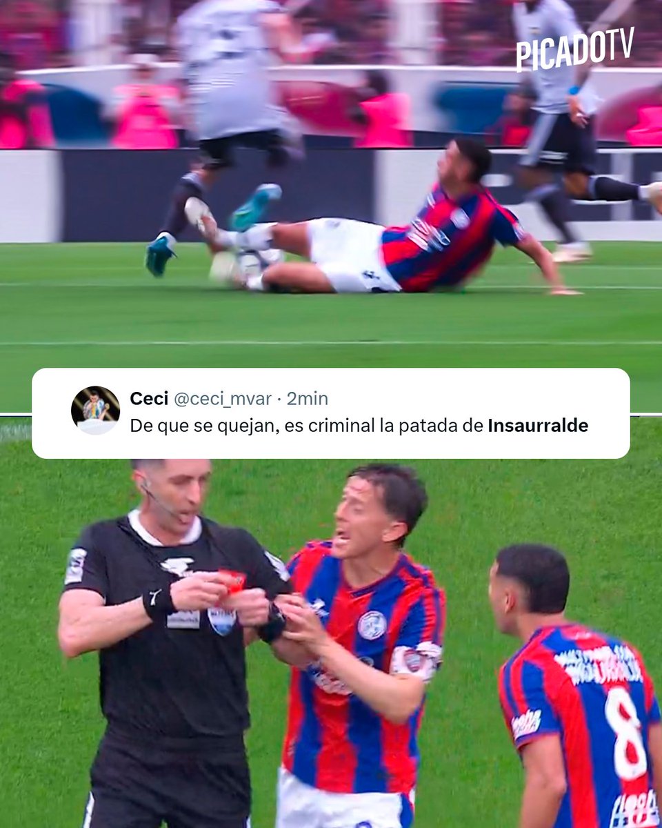 picadotv_'s tweet photo. "NO ES ROJA... ES CÁRCEL LO DE INSAURRALDE" ❌

¿Estuvo bien expulsado el jugador de San Lorenzo? 🤔

#boca #cabj #sanlorenzo #casla https://t.co/vNt5o4CjQ7