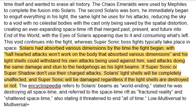StinkerTheStink's tweet photo. I wanna add more proof onto why I think Sonic and co. fighting Solaris is a valid feat

(highlighted part is the important part here) https://t.co/RDw1AiHA0b