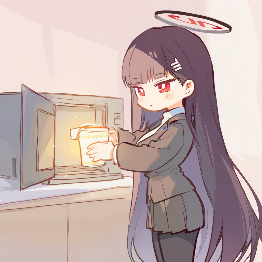 kisaragi9a's tweet photo. ブルアカのリオ、カップラーメンを“水を入れて電子レンジで”加熱を試みる

「完璧ね（ガバ」 https://t.co/bt57ewiOsT
