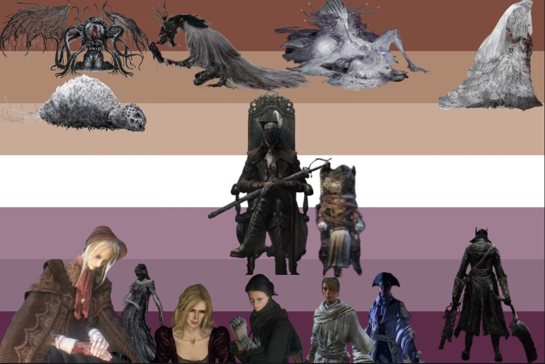 xixenvixen's tweet photo. lesbian bloodborne flag for lesbians who love bloodborne https://t.co/q6eZyuoJfG