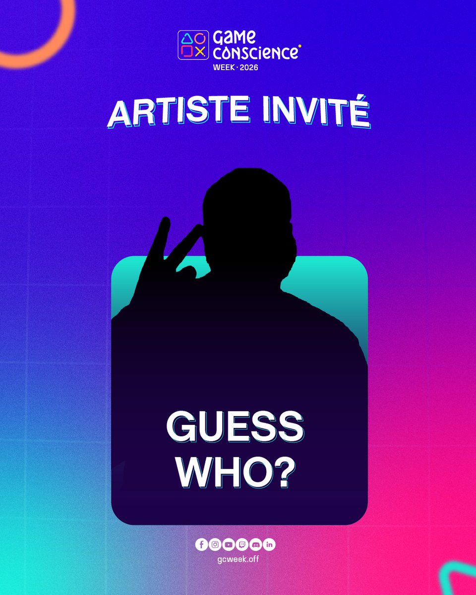 gcweekOff's tweet photo. *GUESS WHO ?* 

On vous laisse deviner...🔥

GAME CONSCIENCE WEEK 2026
📅 Du 30.10 au 01.11.2026
📍 Institut Français &amp; Majestic Wologuèdè 

#GCW2026 #GameConscienceWeek #eSportBénin #GamingBénin https://t.co/4rNqsGSopd