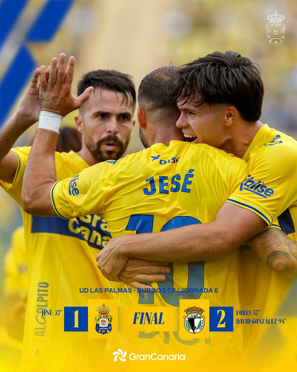 UDLP_Oficial's tweet photo. 🏟️ Final del partido en el Estadio Gran Canaria.

#LaUniónHaceLasPalmas #SienteLaUnión #LasPalmasBurgosCF https://t.co/RohJN3B2kd
