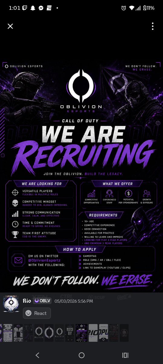 OblivionEsportz's tweet photo. Official Announcement:

Attached below is the official statement regarding the current situation, along with supporting evidence.

The statement and attached material provide the relevant timeline and context.

https://t.co/rGzV9Xwi0z https://t.co/e4aPDaf5l2