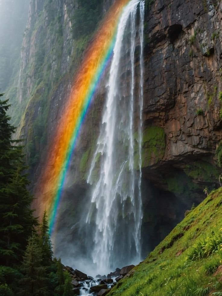 silenttearthh's tweet photo. Nature's Rainbow Waterfall https://t.co/k0z3iWllhw