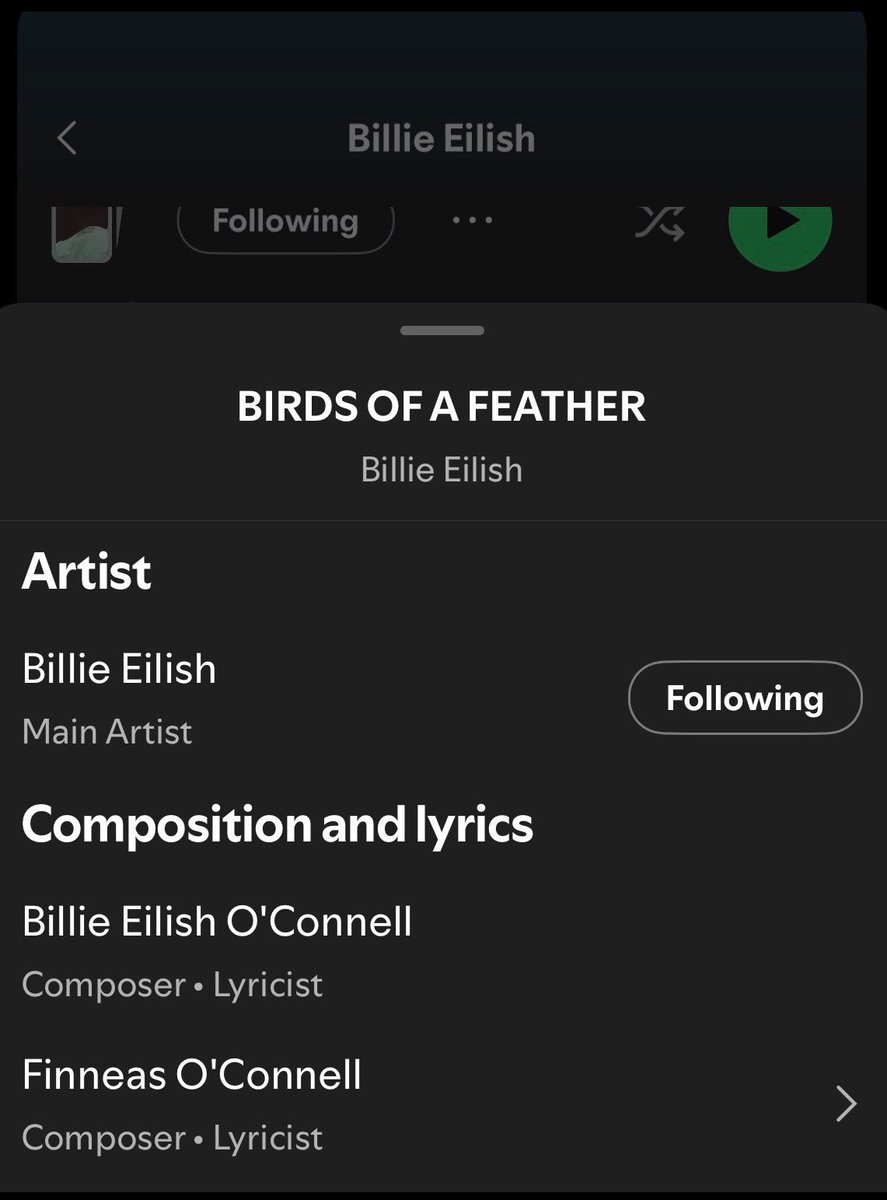 billieupdate_'s tweet photo. Billie Eilish name on both of Apple Music and Spotify has been changed for Billie Eilish O’Connell 🚨|| is there something coming? Or it’s a glitch?🤔 https://t.co/bM5MZey8t5