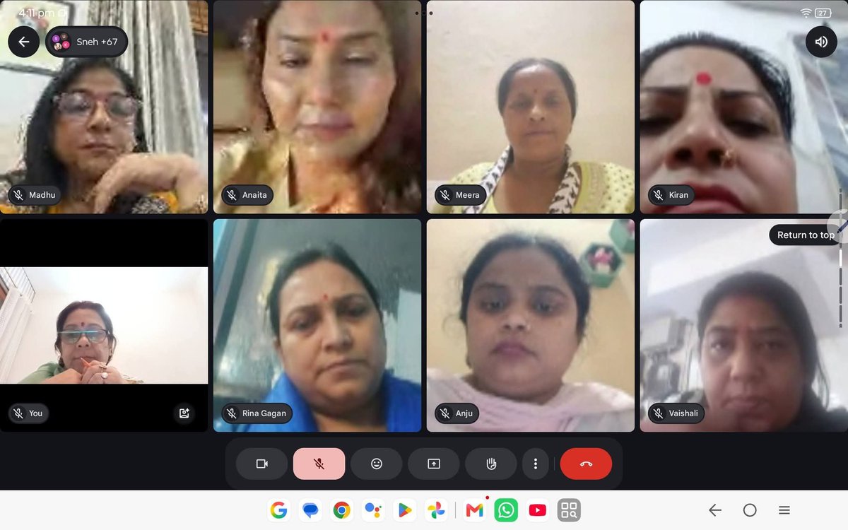 BJPMM4Delhi's tweet photo. #AangankaUtsav virtual meeting taken by Delhi State Women wing General secretary @sumandagar ji along with Pradesh and Jila designatories under the guidance of Prabhari Smt @ArtiBJPji and Seh Prabhari @SarikaJainBJP Ji 

@PMOIndia  @BJP4Delhi @iarchnagupta @hdmalhotra https://t.co/G2P5DKquFt