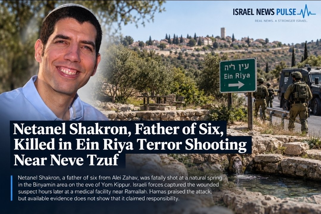 israelnewspulse's tweet photo. Netanel Shakron, Father of Six, Murdered in Ein Riya Terror Shooting Near Neve Tzuf https://t.co/OTz2wsI7OR https://t.co/oysMPIz9l5