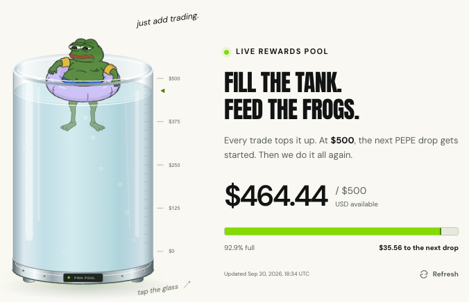pepewifhatRH's tweet photo. The rewards tank is almost full. Now is a great time to buy some PWH.

Get in before the next distribution happens and guarantee yourself a $PEPE rewards. 

PepeWifHat, the only project on Robinhood distributing $PEPE rewards to their holders. 

We're not wrong, just early.
https://t.co/nBWhX6g8aB
CA: 0x7068b92006cf0cd1bf06c5e7bef4dc93c0a1c4a8